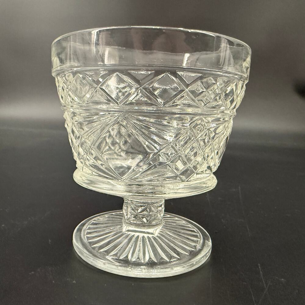 set / 6 vintage Hazel Atlas Big Top Peanut Butter glasses Champagne Tall Sherbet